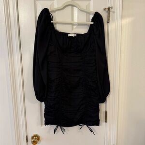 Astr Black Gathered Dress